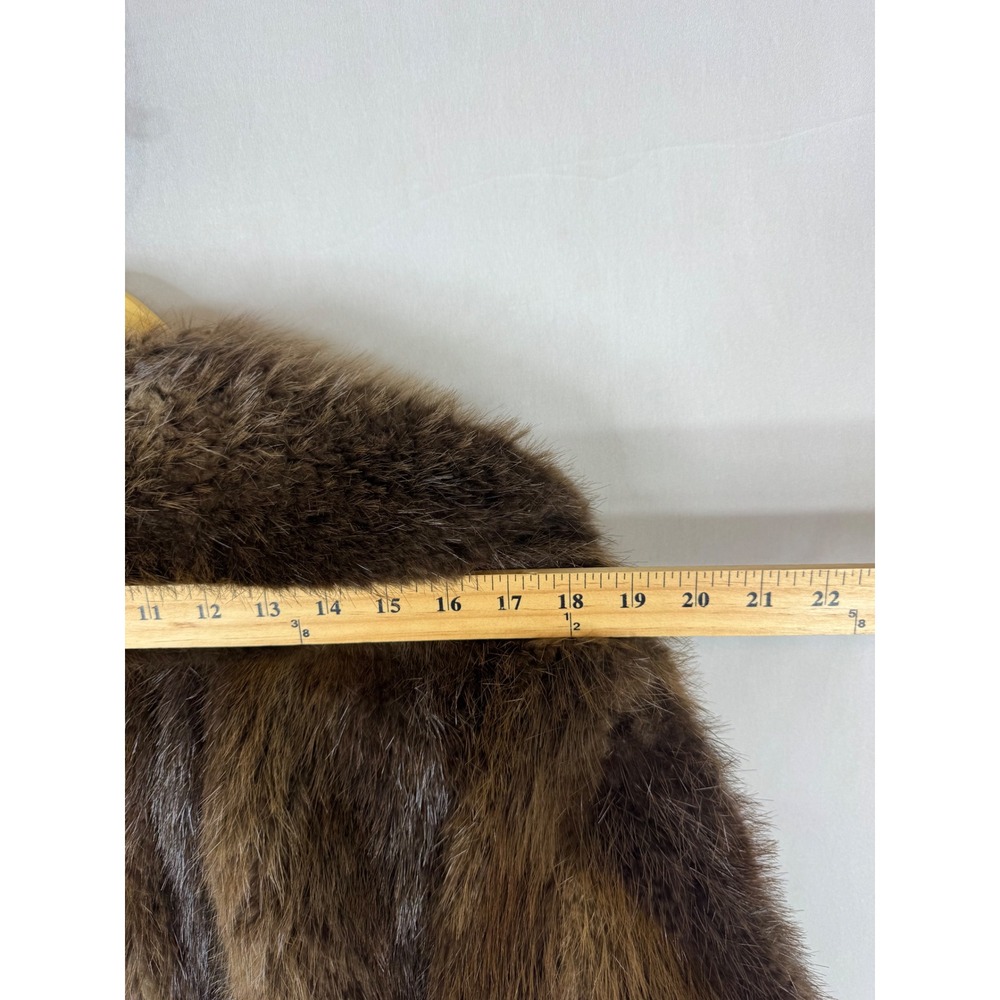 Vintage Shillington Furs Men 46 Brown Long Racoon Fur Coat Double Breasted - Picture 14 of 16